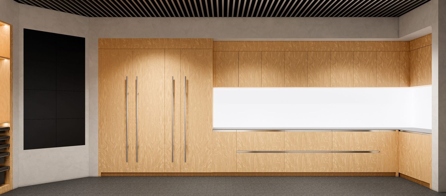 Render del showroom: cocina
